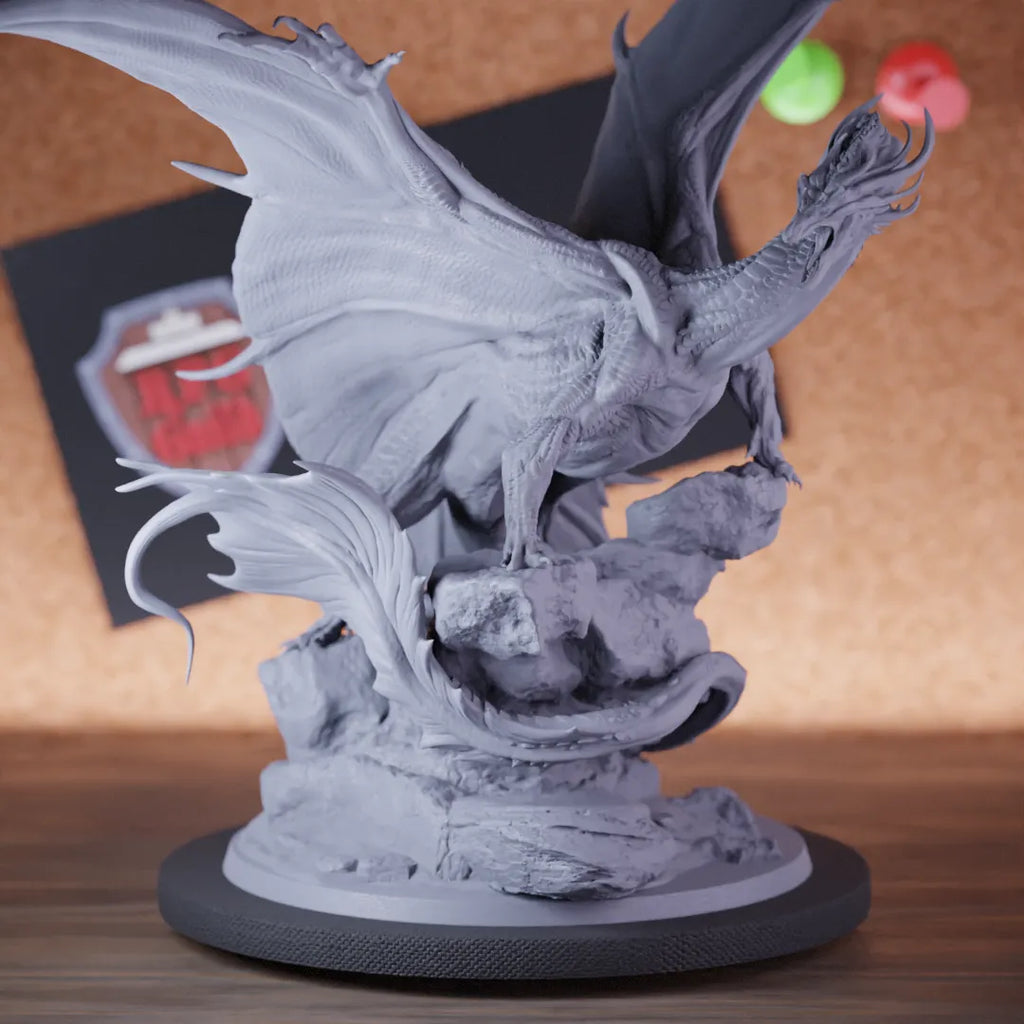 Highly detailed dragon boss copper bbeg miniature of Copper, perfect for DnD 5e encounters, fantasy tabletop RPG campaigns, painting and display.
