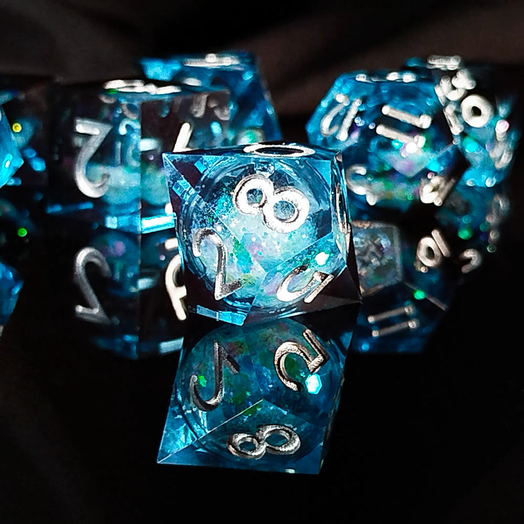 Handmade DnD Dice | Dice Set of 7 | Frost Magic