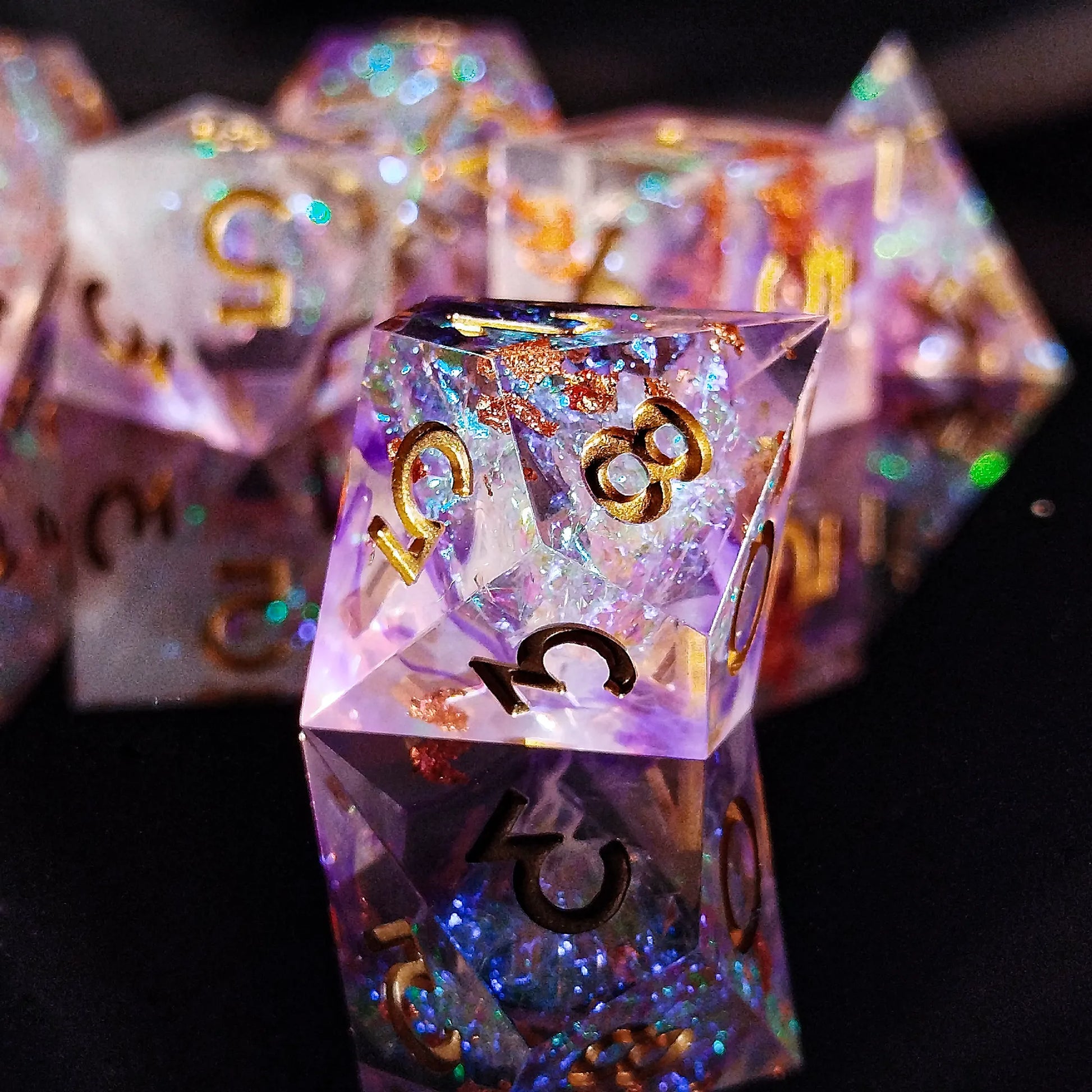 Handmade DnD Dice | Dice Set of 7 | Crystal Magic