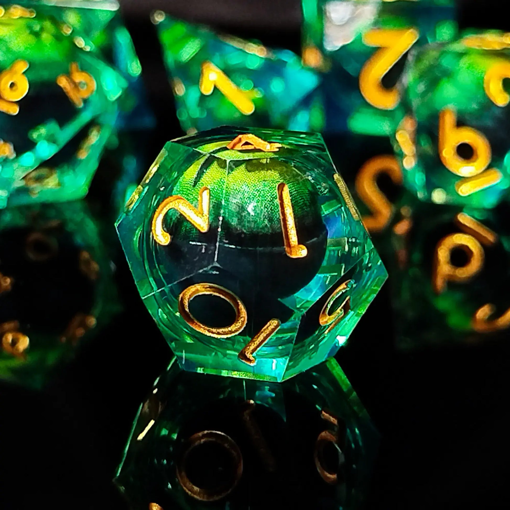 Handmade DnD Dice | Set of 7 | Dragon's Eye