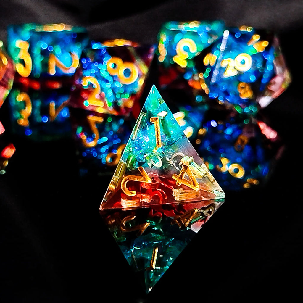 Handmade DnD Dice | Dice Set of 7 | Thunder Magic