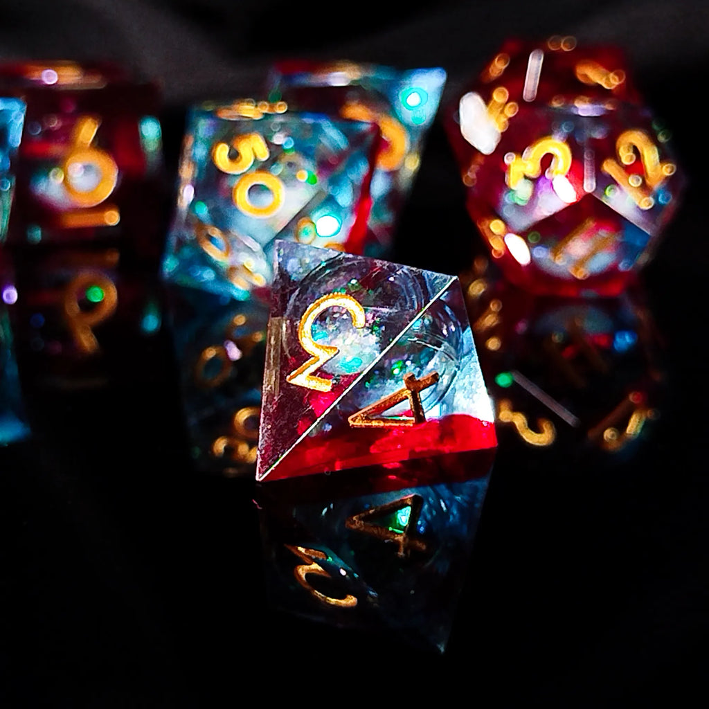 Handmade DnD Dice | Dice Set of 7 | Magic Glitter