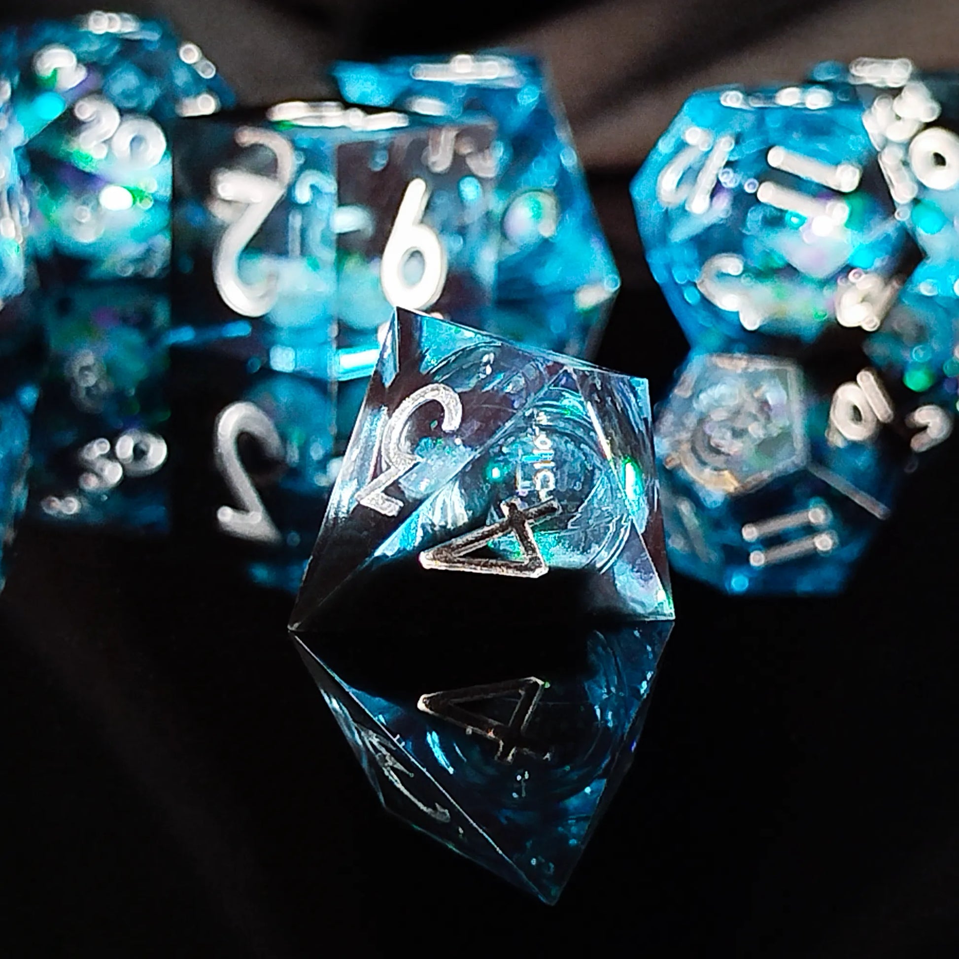 Handmade DnD Dice | Dice Set of 7 | Frost Magic