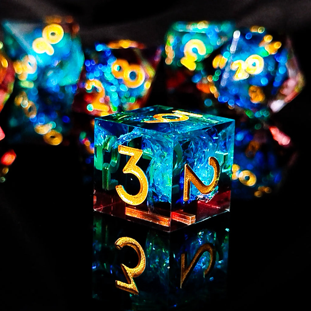 Handmade DnD Dice | Dice Set of 7 | Thunder Magic