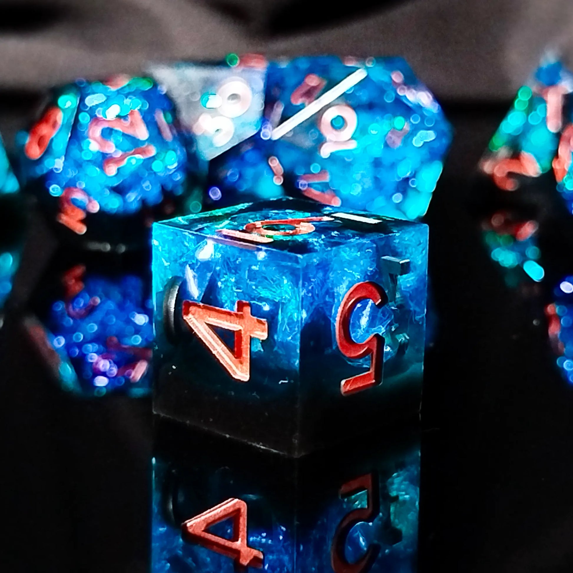 Handmade DnD Dice | Dice Set of 7 | Arcane Storm