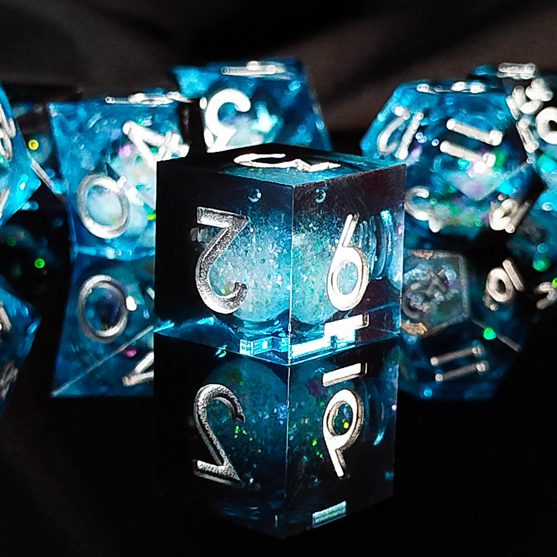 Handmade DnD Dice | Dice Set of 7 | Frost Magic