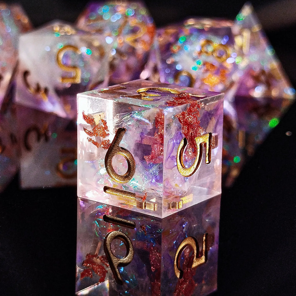 Handmade DnD Dice | Dice Set of 7 | Crystal Magic