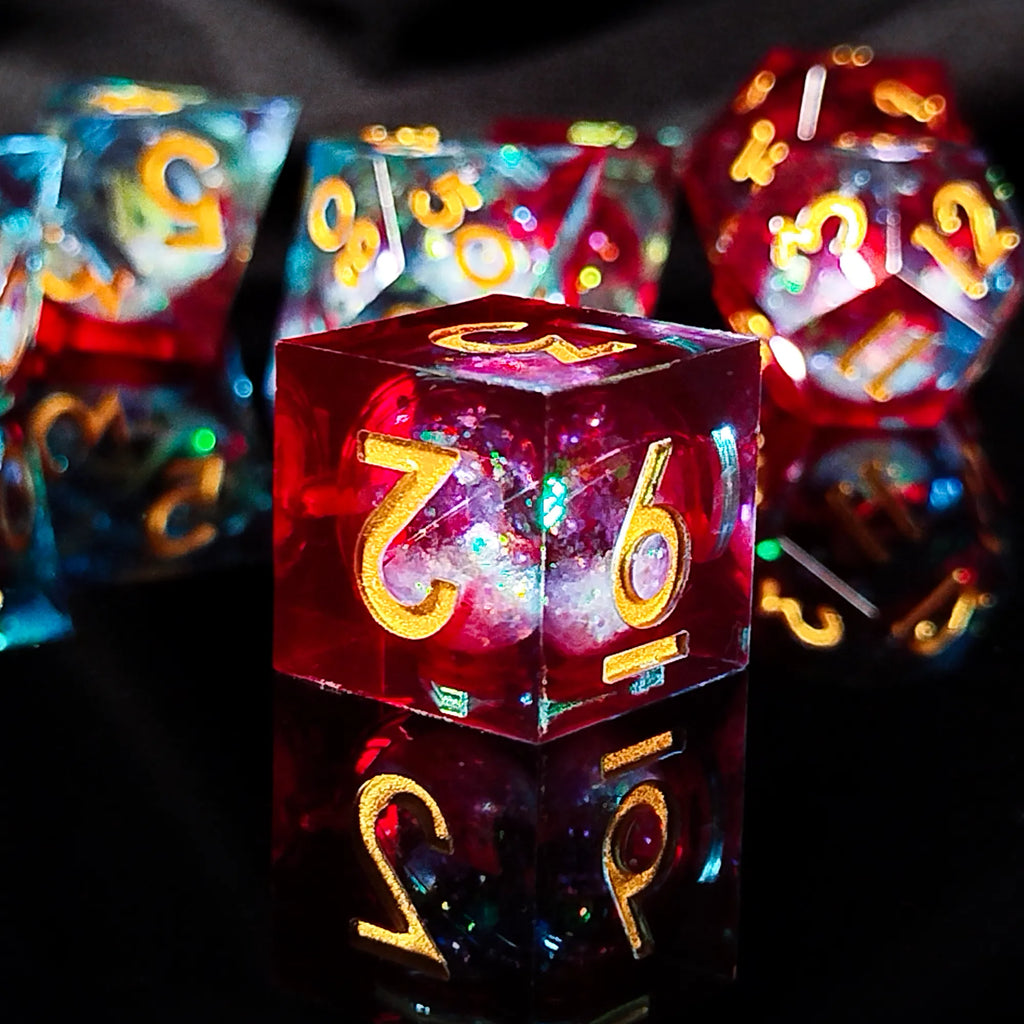 Handmade DnD Dice | Dice Set of 7 | Magic Glitter