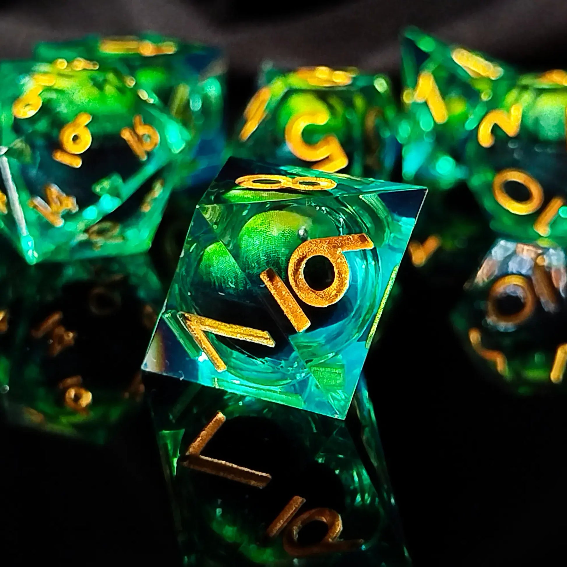 Handmade DnD Dice | Set of 7 | Dragon's Eye