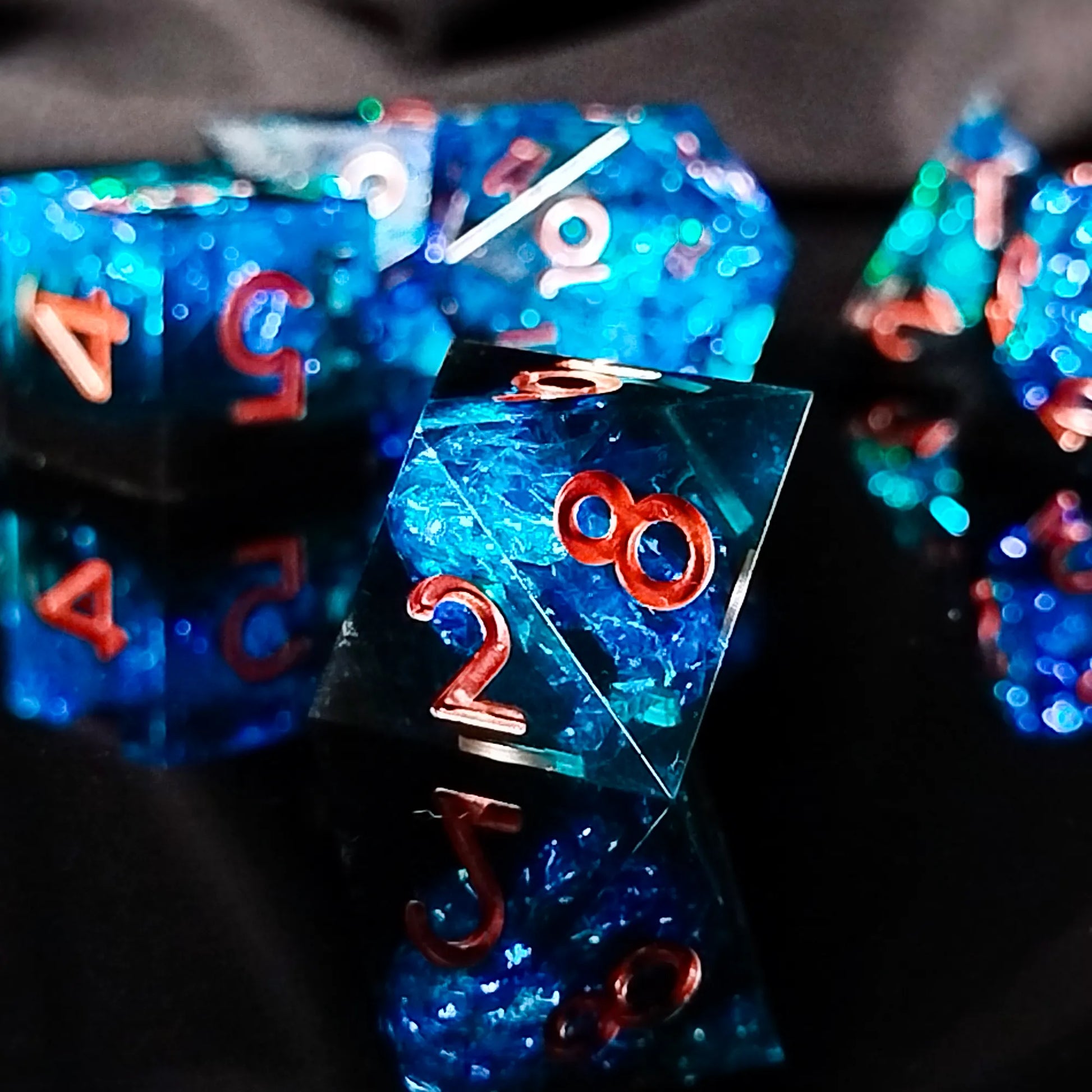 Handmade DnD Dice | Dice Set of 7 | Arcane Storm