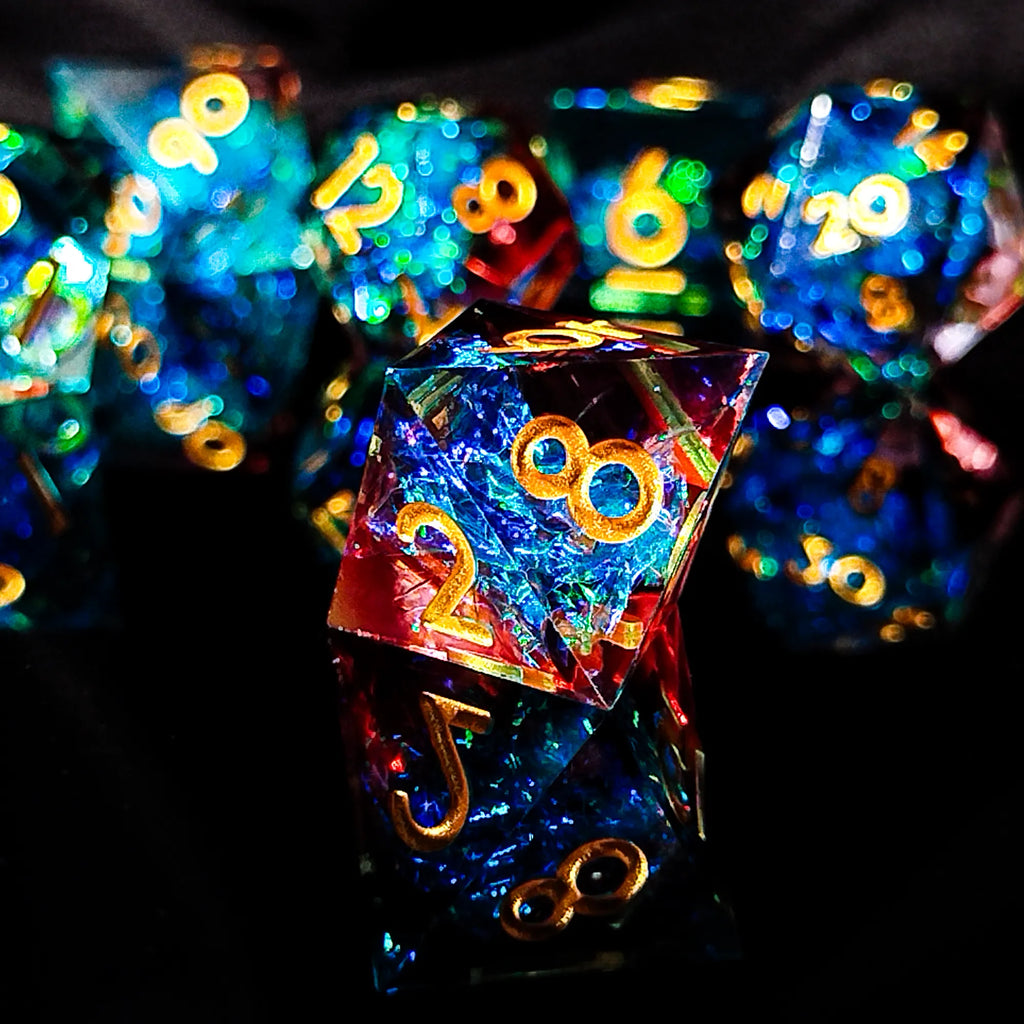 Handmade DnD Dice | Dice Set of 7 | Thunder Magic