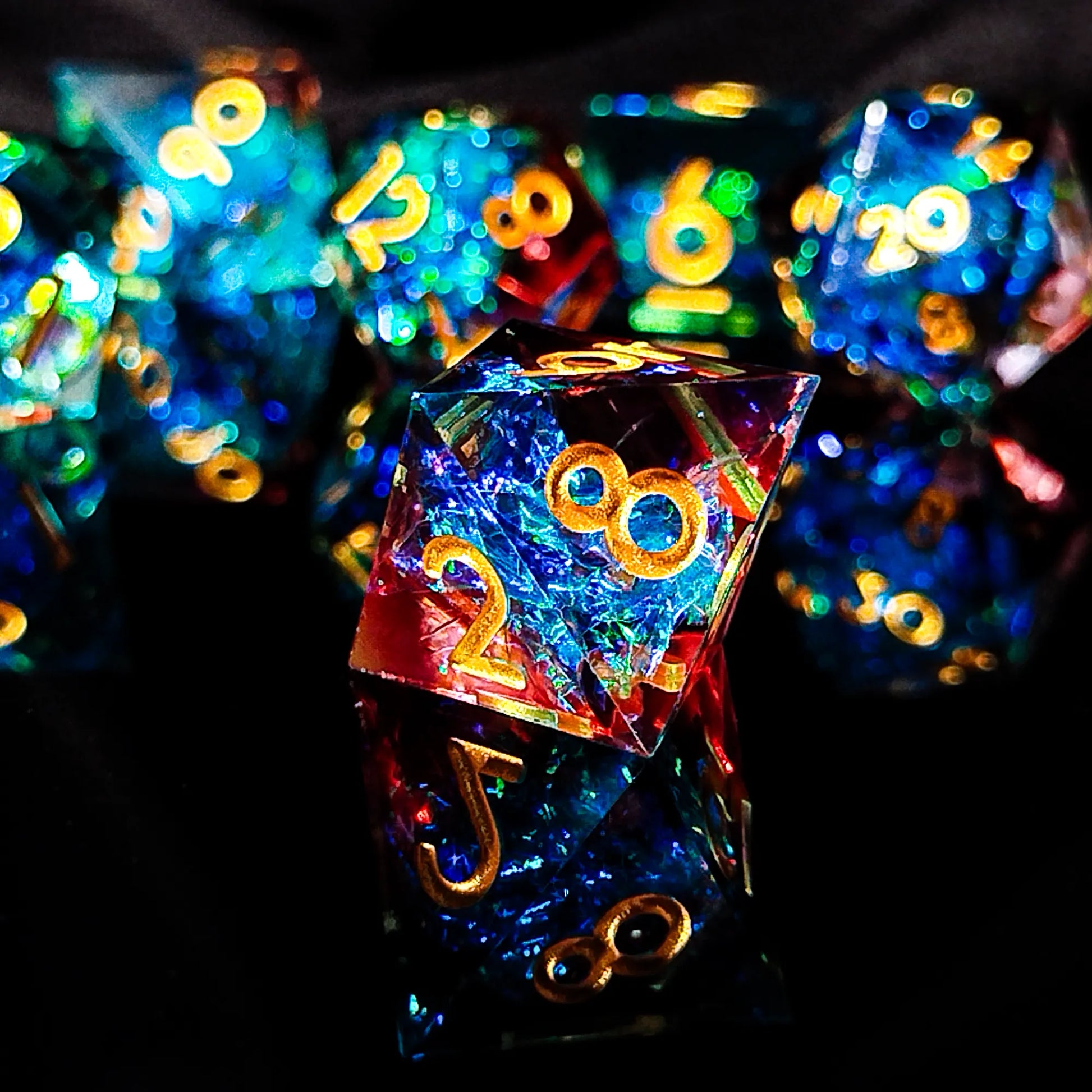 Handmade DnD Dice | Dice Set of 7 | Thunder Magic