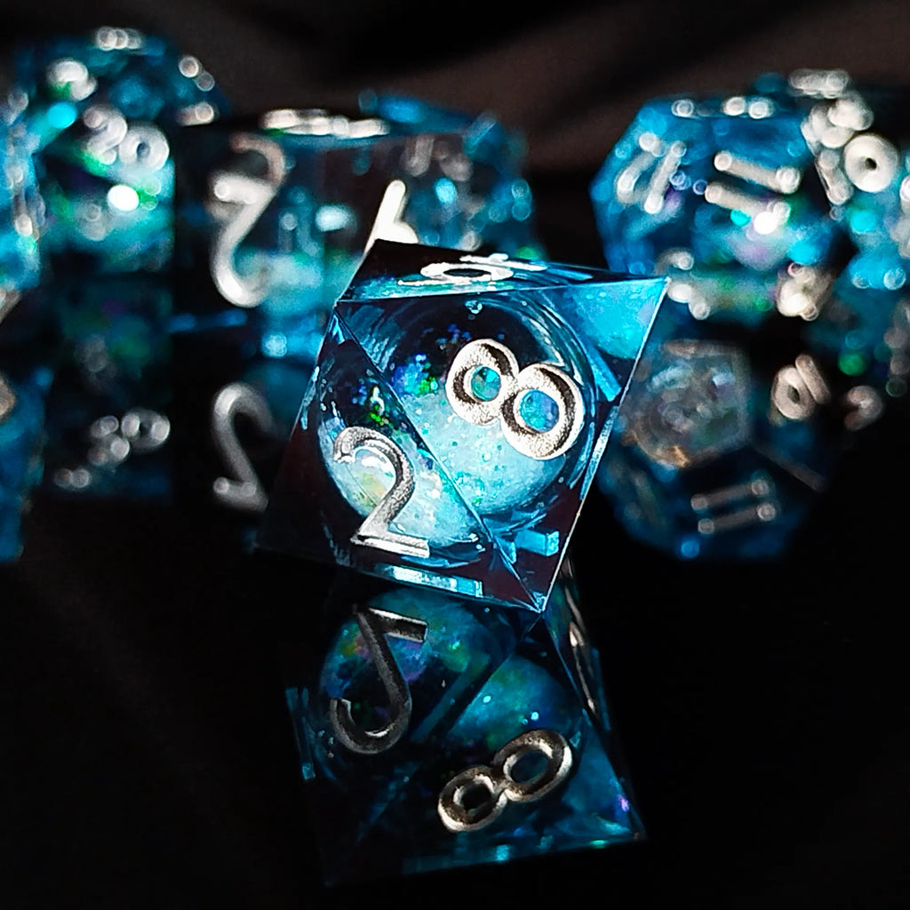 Handmade DnD Dice | Dice Set of 7 | Frost Magic