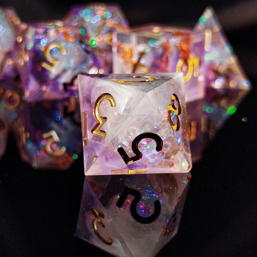 Handmade DnD Dice | Dice Set of 7 | Crystal Magic