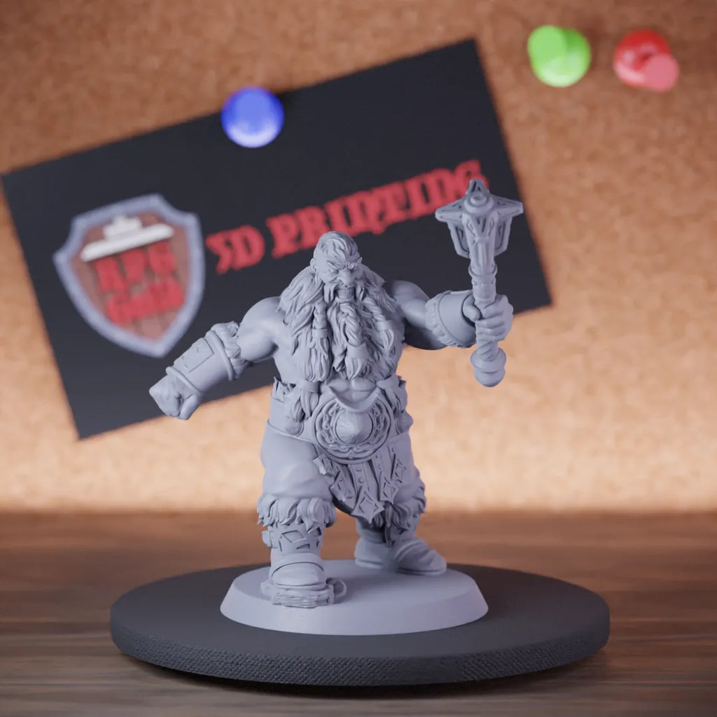 Dwarf 5e | DnD Dwarf Warrior Guard Mace Miniature