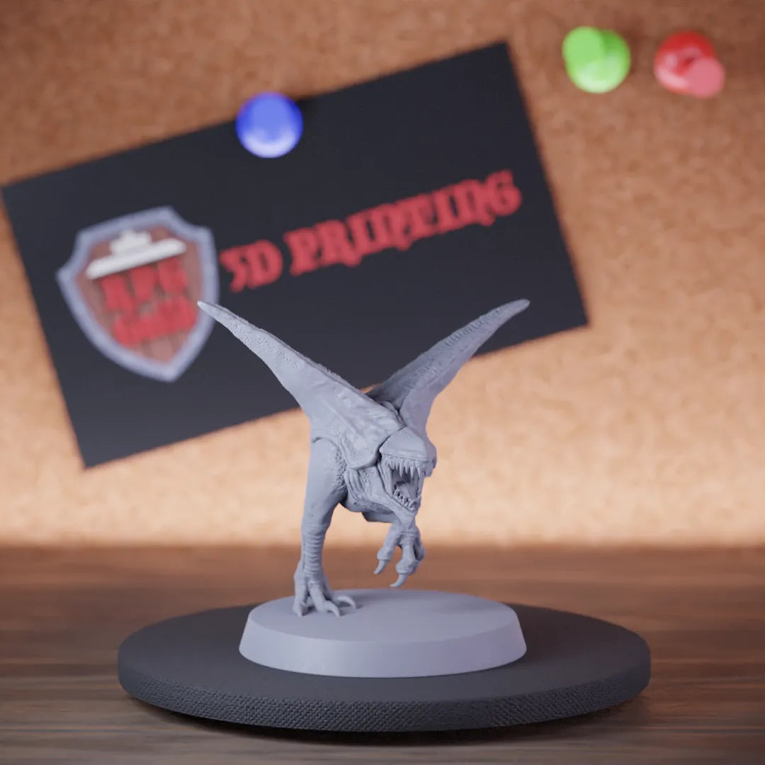 Highly detailed abyssal chicken dino miniature of DD, perfect for DnD 5e encounters, fantasy tabletop RPG campaigns, painting and display.