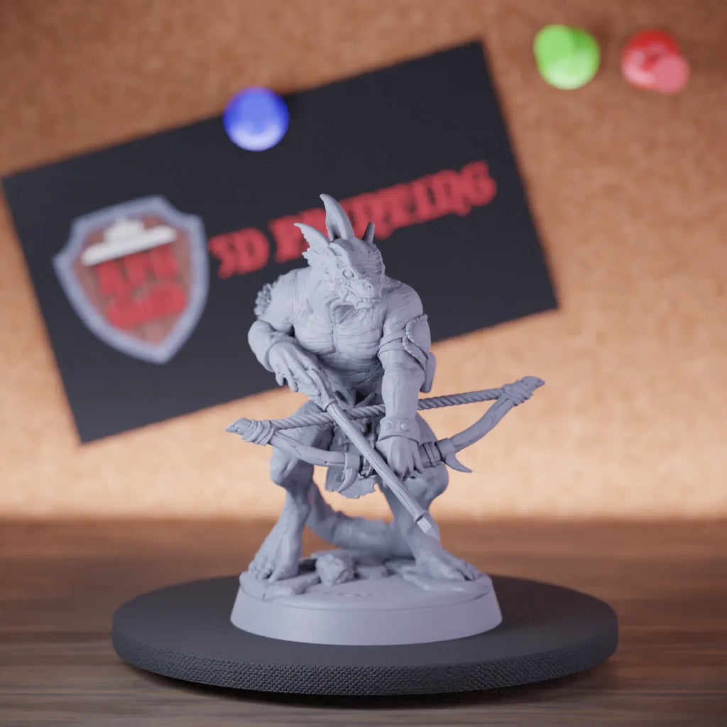 Lizardfolk 5e | DnD Lizardfolk Archer Defender Monster Miniature