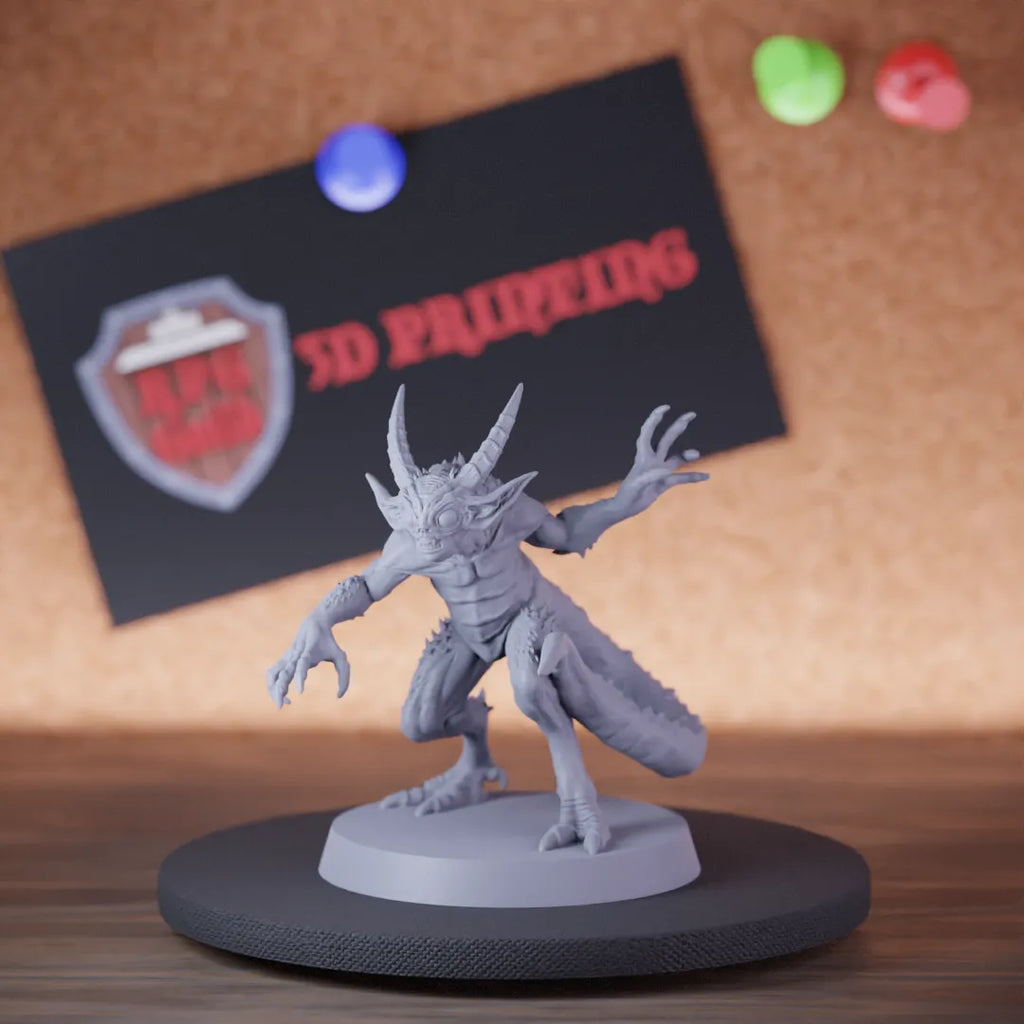 Highly detailed devil quasit fiend miniature of DD, perfect for DnD 5e encounters, fantasy tabletop RPG campaigns, painting and display.