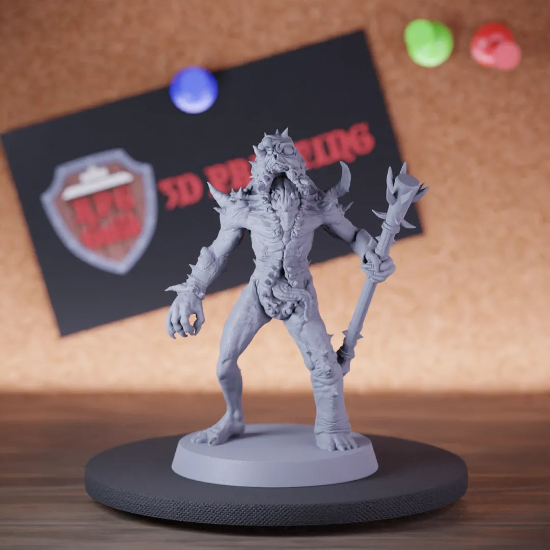 Highly detailed fighter demon rutterkin club miniature of DD, perfect for DnD 5e encounters, fantasy tabletop RPG campaigns, painting and display.
