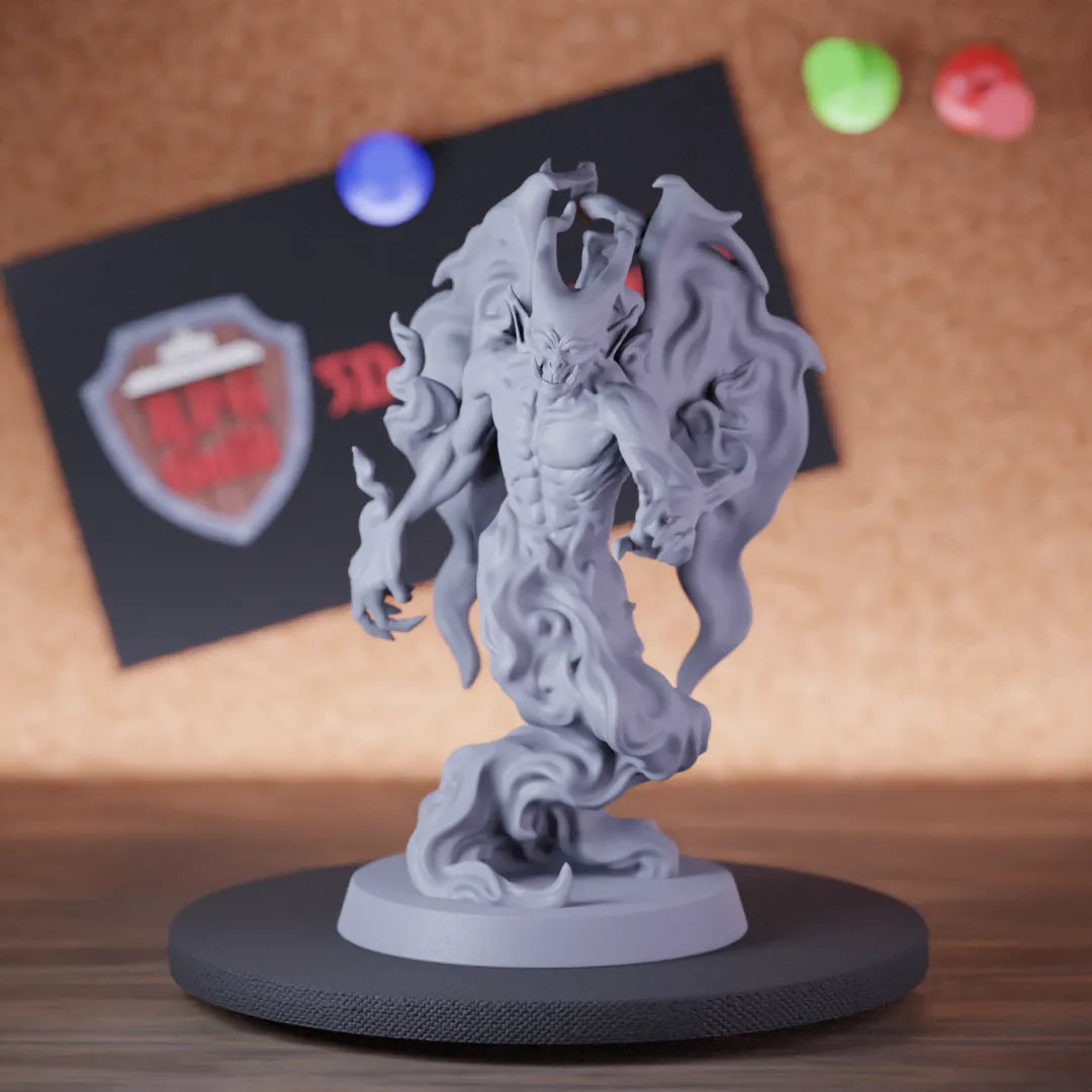 Highly detailed shadowdemon inferno miniature of DD, perfect for DnD 5e encounters, fantasy tabletop RPG campaigns, painting and display.