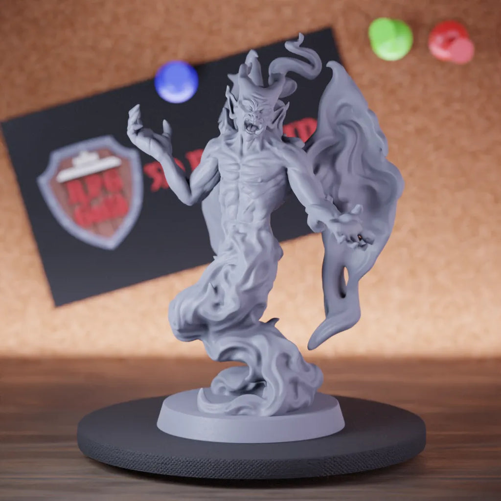 Highly detailed shadowdemon flame miniature of DD, perfect for DnD 5e encounters, fantasy tabletop RPG campaigns, painting and display.