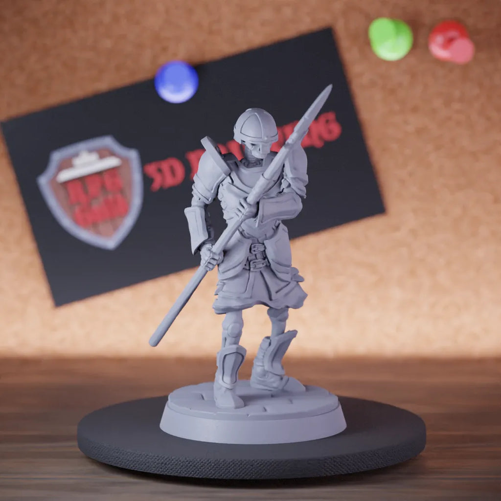 Skeleton 5e | DnD Knight Skeleton Defender Spear Miniature