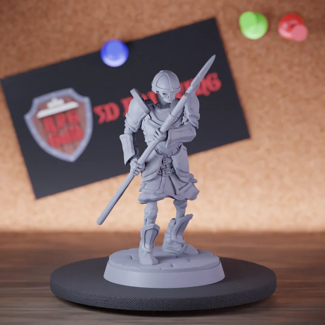 Skeleton 5e | DnD Knight Skeleton Defender Spear Miniature