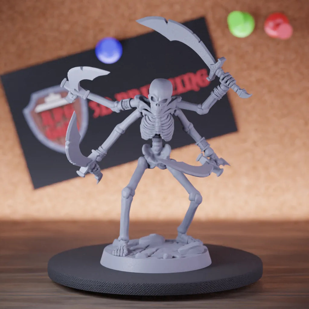 Highly detailed guardian undead tomb skeleton miniature of DD, perfect for DnD 5e encounters, fantasy tabletop RPG campaigns, painting and display.