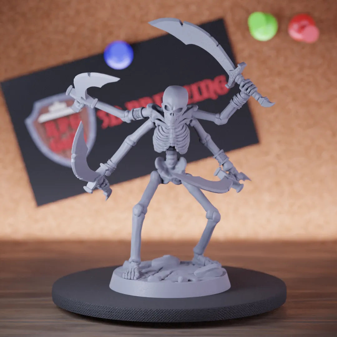 Highly detailed guardian undead tomb skeleton miniature of DD, perfect for DnD 5e encounters, fantasy tabletop RPG campaigns, painting and display.