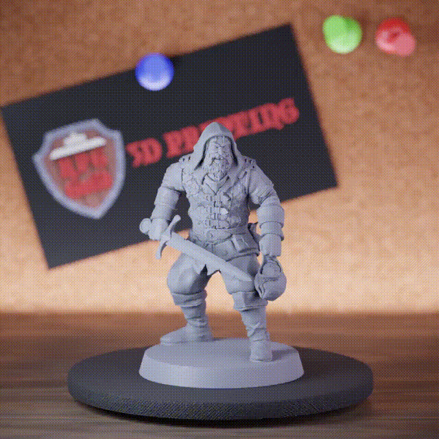 Human Villain 5e | DnD Hooded Sword Human Bandit Miniature