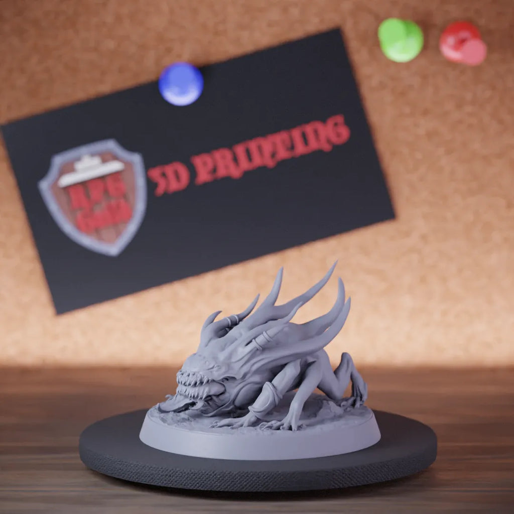 Highly detailed demon devilish flea miniature of DevilishFlea, perfect for DnD 5e encounters, fantasy tabletop RPG campaigns, painting and display.