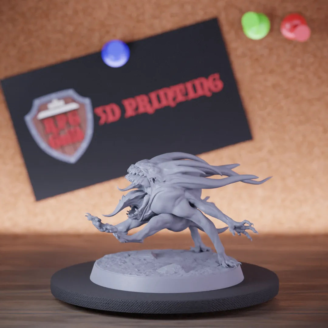 Highly detailed demon flame devilish flea leap miniature of DevilishFlea, perfect for DnD 5e encounters, fantasy tabletop RPG campaigns, painting and display.
