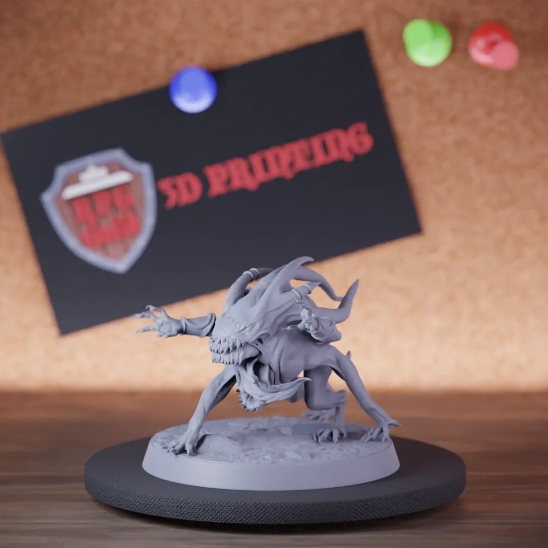 Highly detailed demon ancient flame devilish flea miniature of DevilishFlea, perfect for DnD 5e encounters, fantasy tabletop RPG campaigns, painting and display.