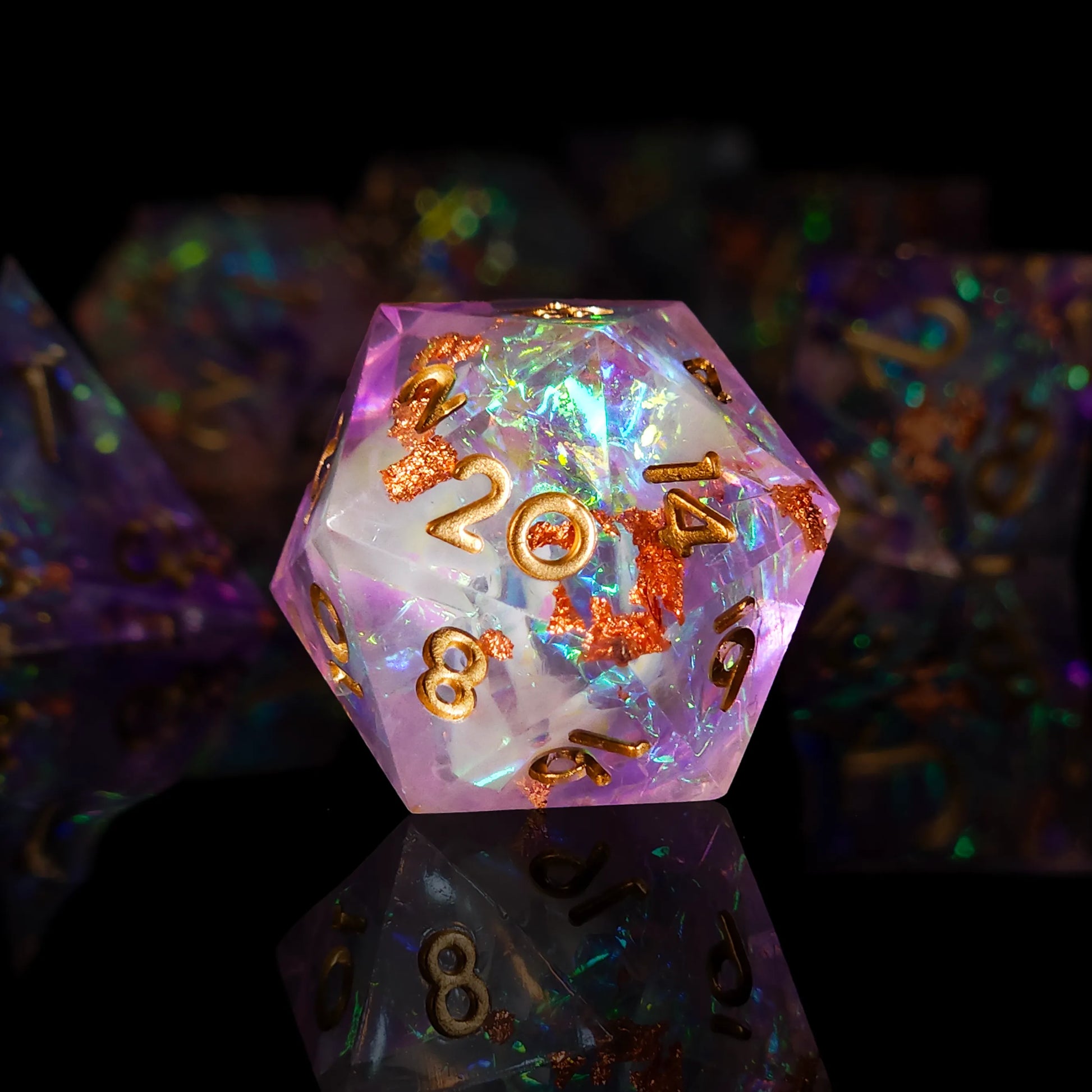 Handmade DnD Dice | Dice Set of 7 | Crystal Magic