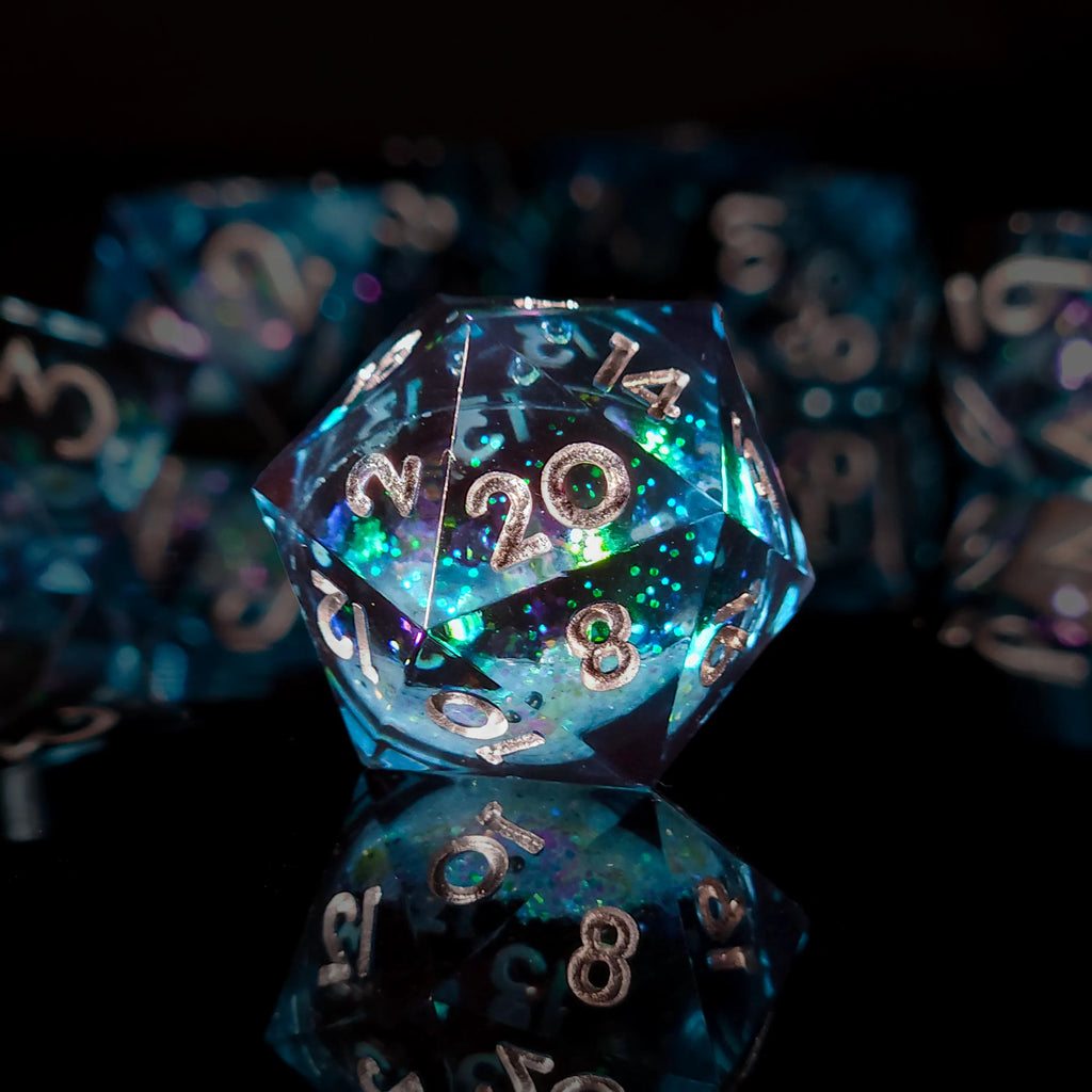 Handmade DnD Dice | Dice Set of 7 | Frost Magic