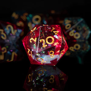 Handmade DnD Dice | Dice Set of 7 | Magic Glitter