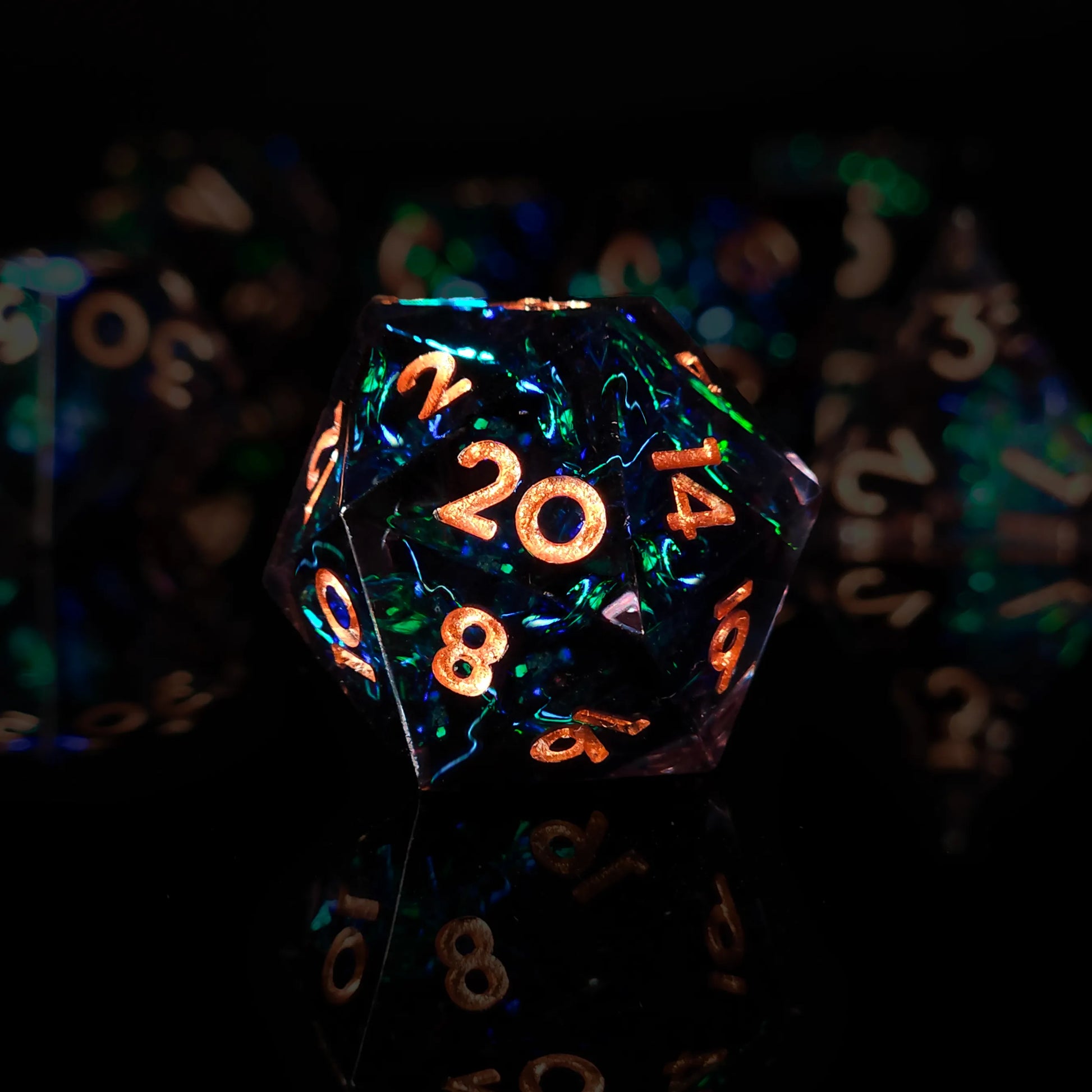 Handmade DnD Dice | Dice Set of 7 | Dark Arcane