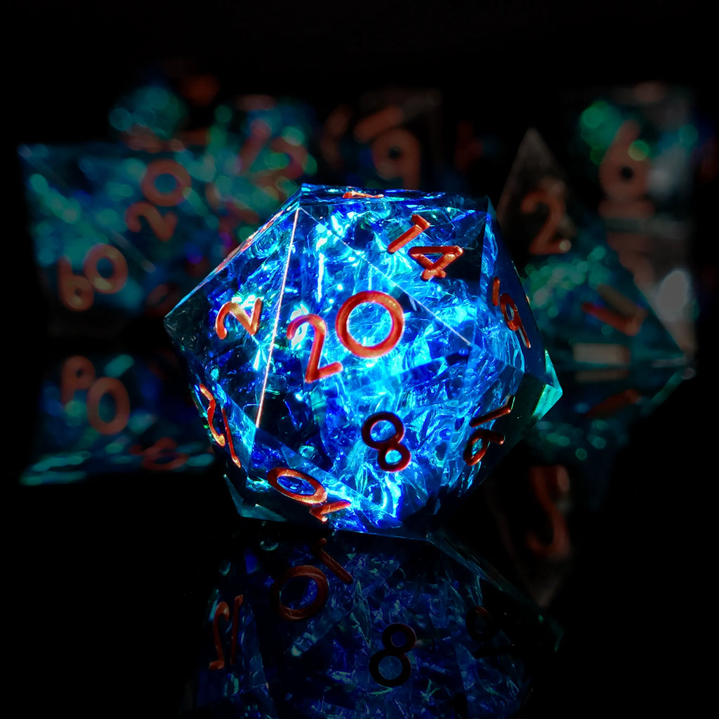 Handmade DnD Dice | Dice Set of 7 | Arcane Storm