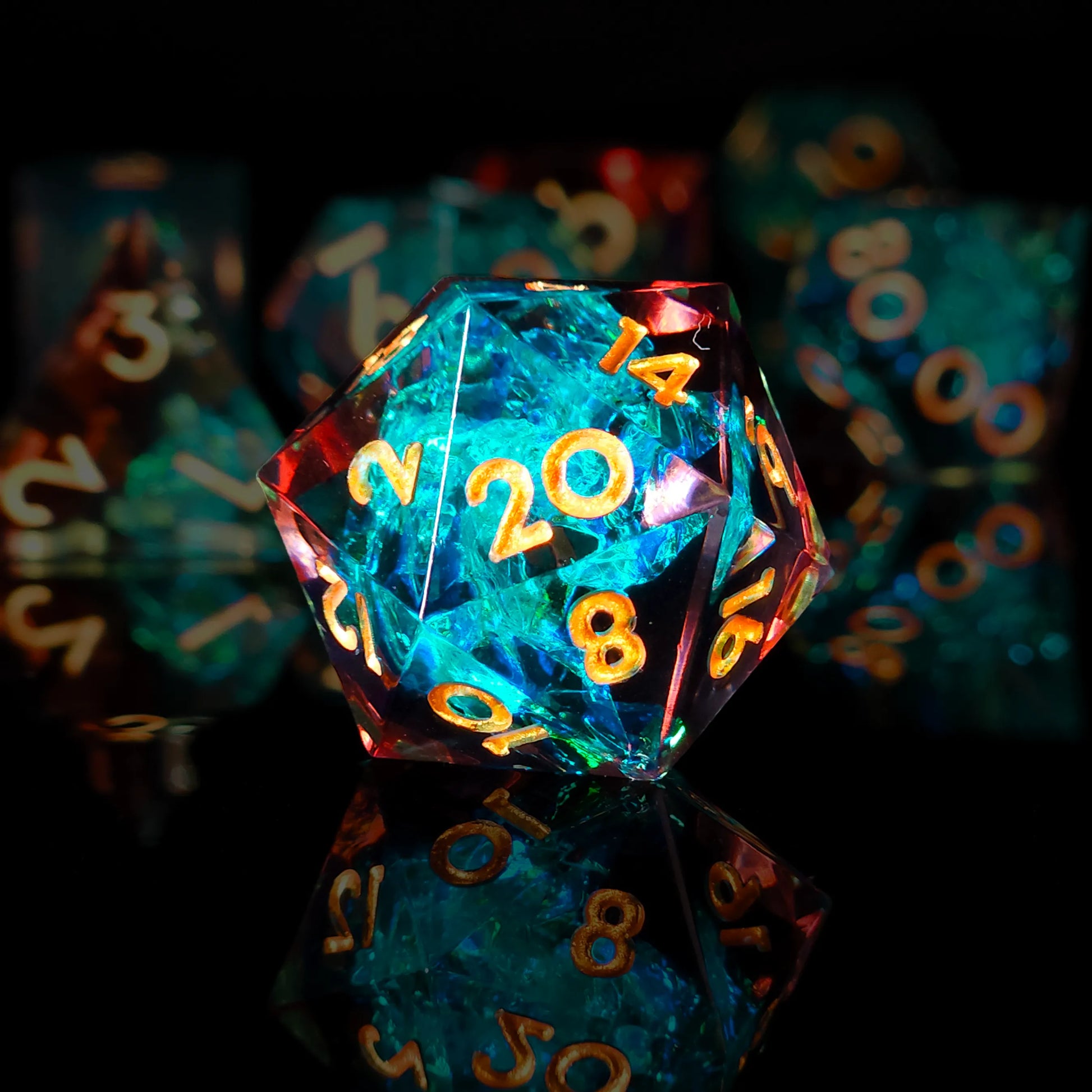 Handmade DnD Dice | Dice Set of 7 | Thunder Magic