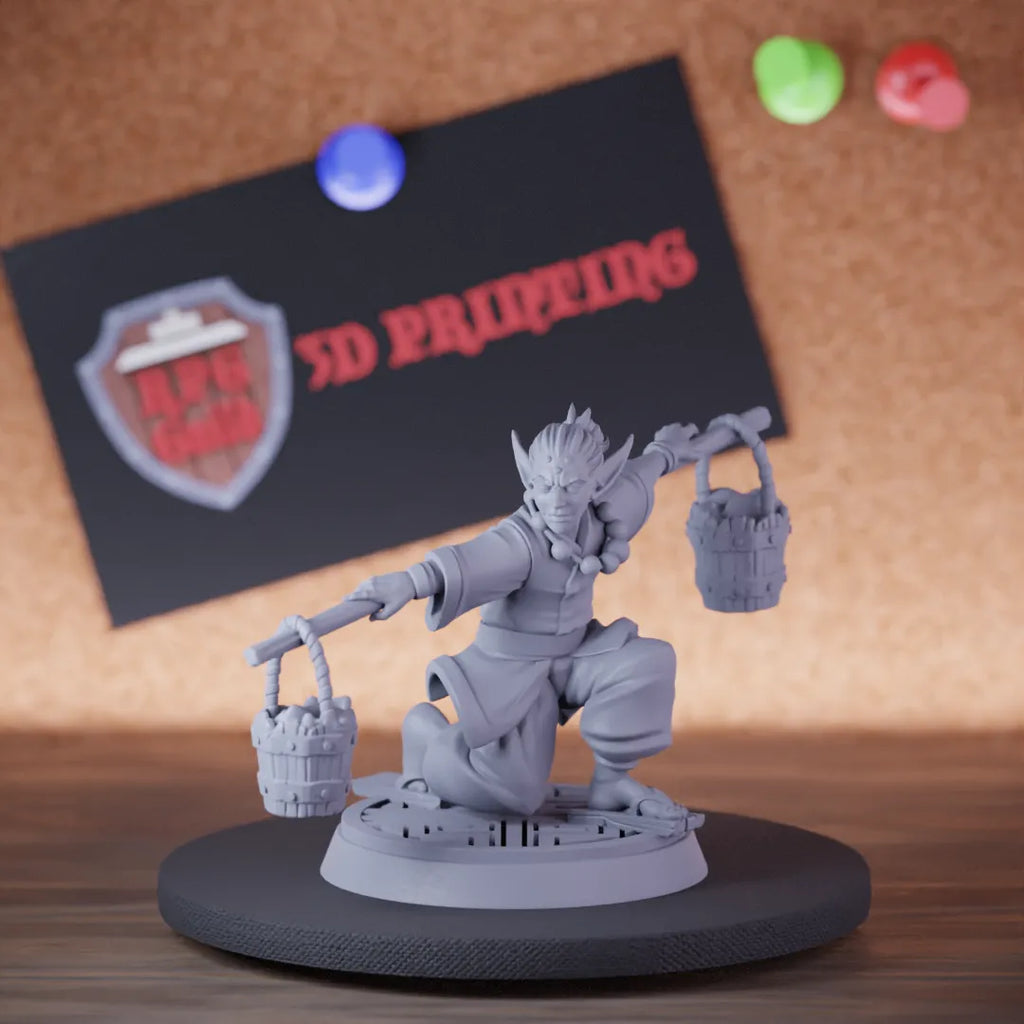 Highly detailed monk elf disciple master miniature of Disciple, perfect for DnD 5e encounters, fantasy tabletop RPG campaigns, painting and display.