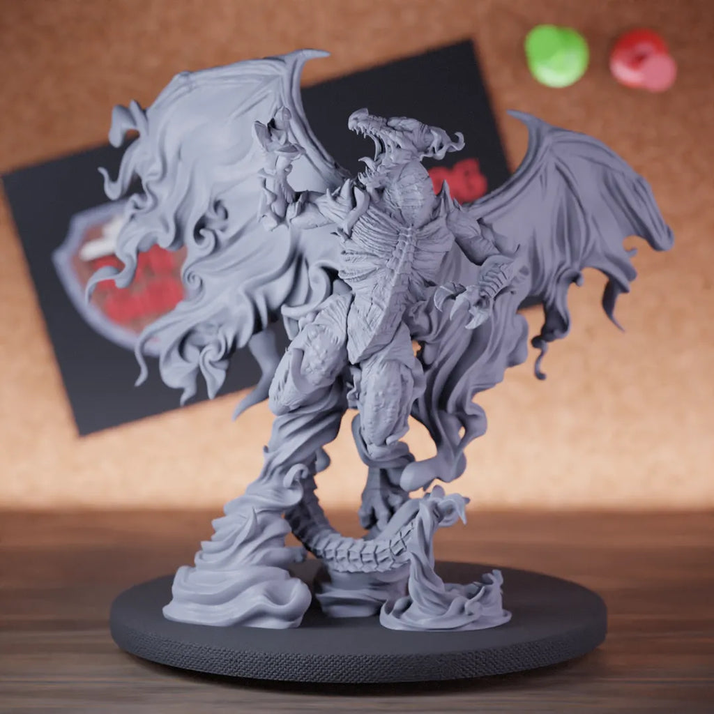 Highly detailed dragon ghost specter miniature of Dragon, perfect for DnD 5e encounters, fantasy tabletop RPG campaigns, painting and display.