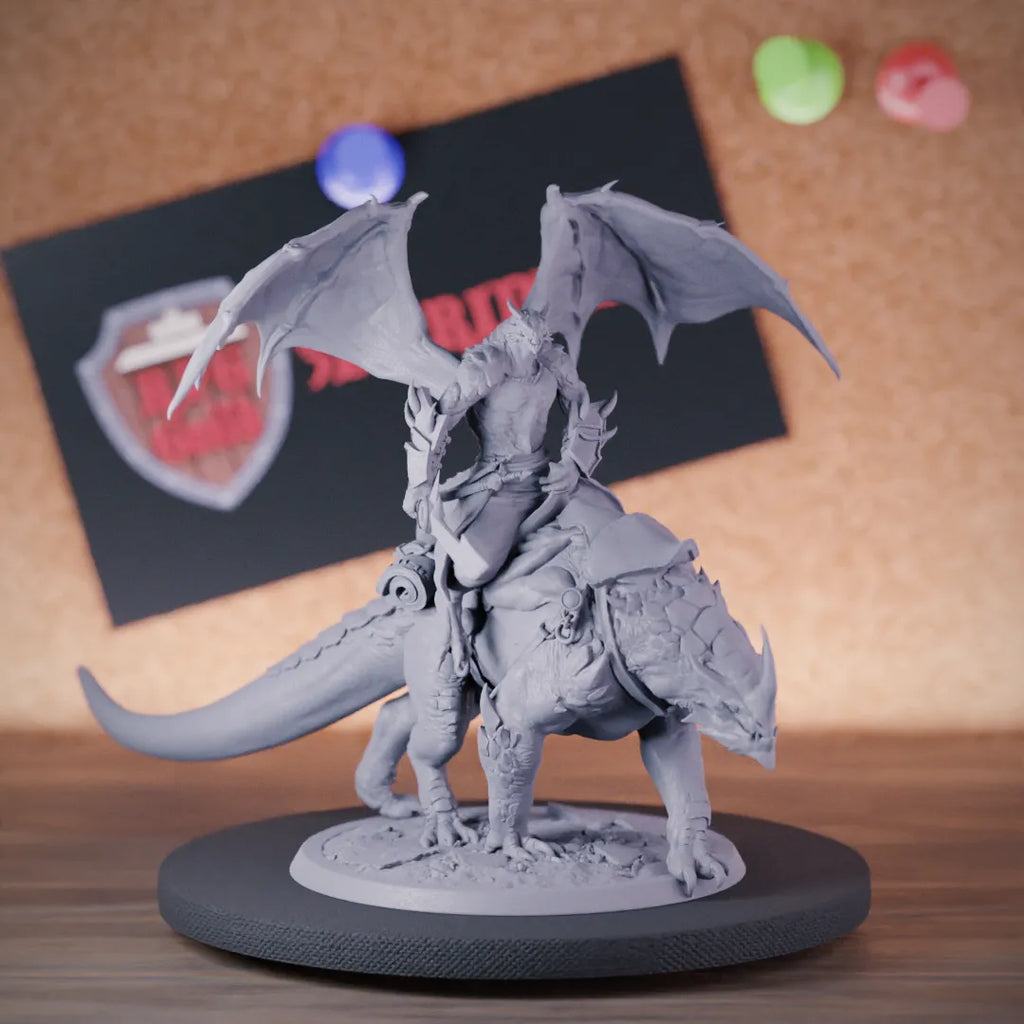 Dragonborn 5e | DnD Mounted Dragonborn Champion Miniature