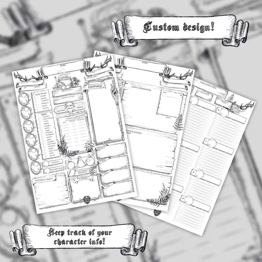 Printable DnD Character Sheet 5e PDF - Druid | RPG Guild