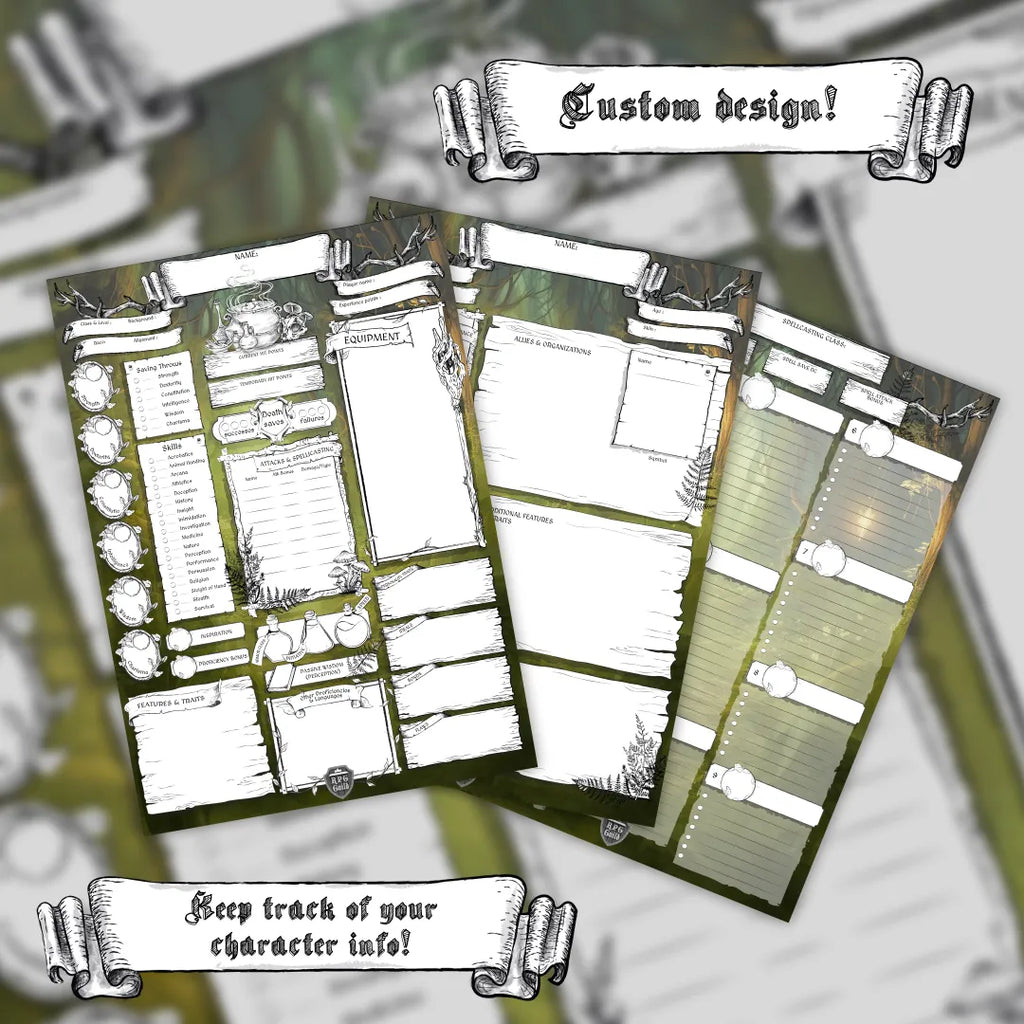 Printable DnD Character Sheet 5e PDF - Druid | RPG Guild