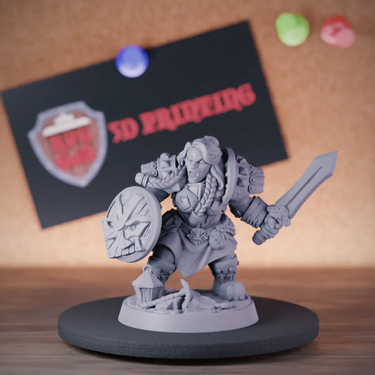 Dwarf 5e | DnD Dwarf Sword Wielding Fighter Miniature