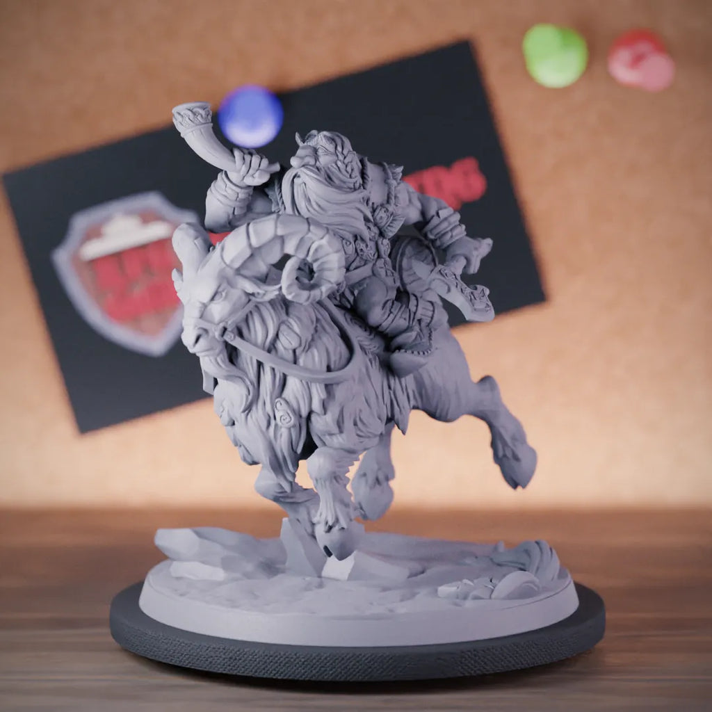 Dwarf 5e | DnD Dwarf Warrior Ram Rider Miniature