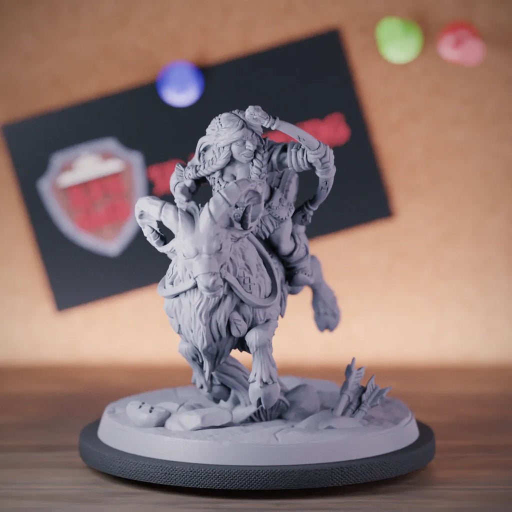 Dwarf 5e | DnD Female Dwarf Ram Rider Miniature