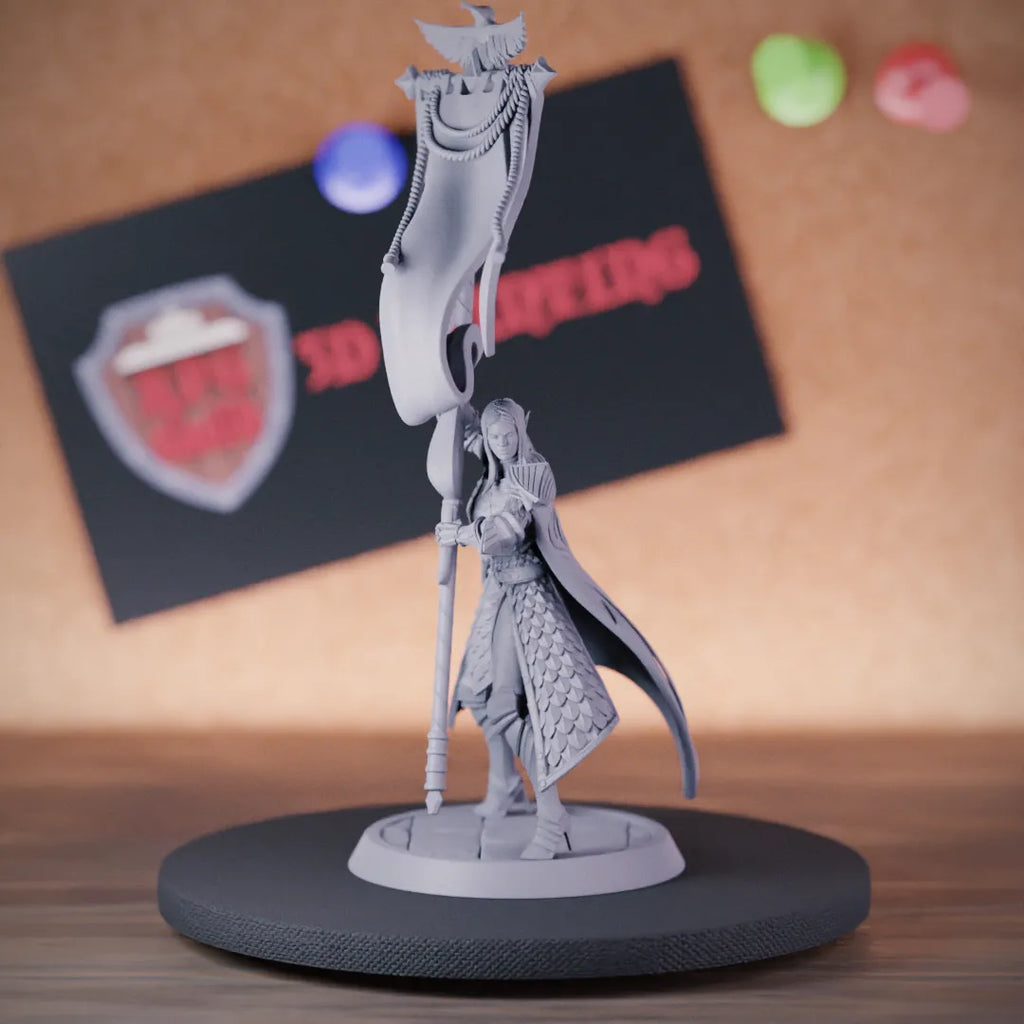 Elf 5e | DnD Elf Fighter Banner Miniature