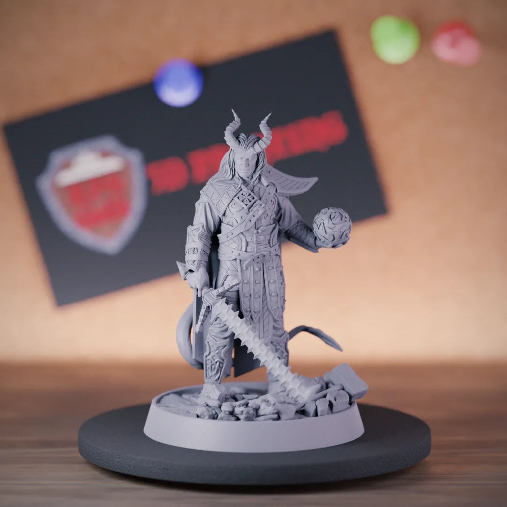 Tiefling 5e DnD Tiefling Fighter Wizard Miniature