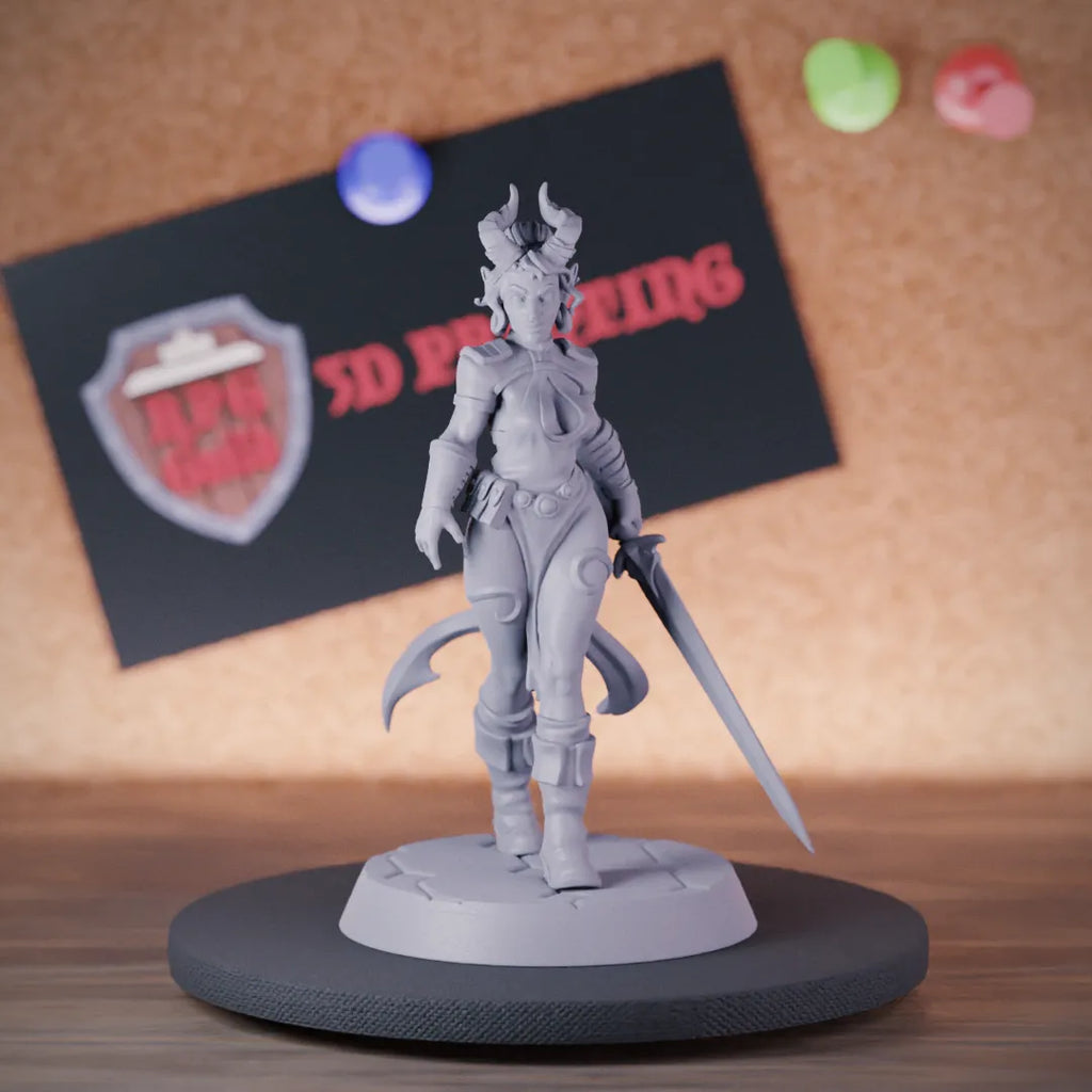 Tiefling 5e | DnD Tiefling Fighter Warrior Miniature